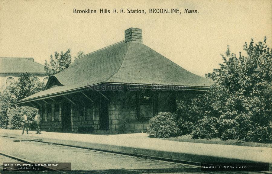 Postcard: Brookline Hills Railroad Station, Brookline, Massachusetts